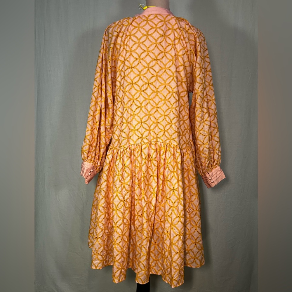 Aox Pink/orange Eyelet Dress - Picture 11 of 16